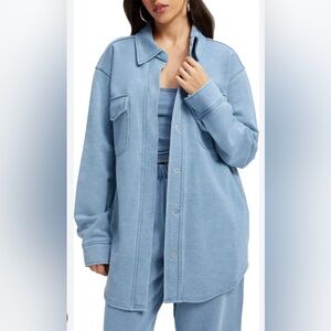 Good American Jeanius Shacket jacket blue small medium s/m new